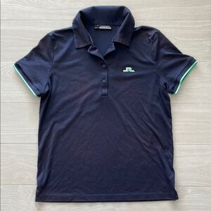 J. Lindeberg Navy Solange Cotton Blend Polo